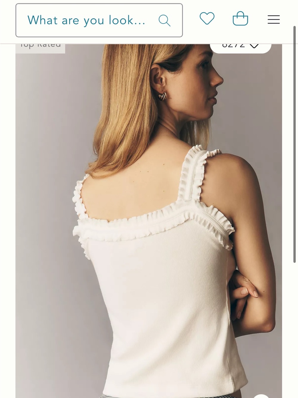 Maeve Red Ruffle-Trim Ribbed Tie-Front Cami - Picture 3 of 3